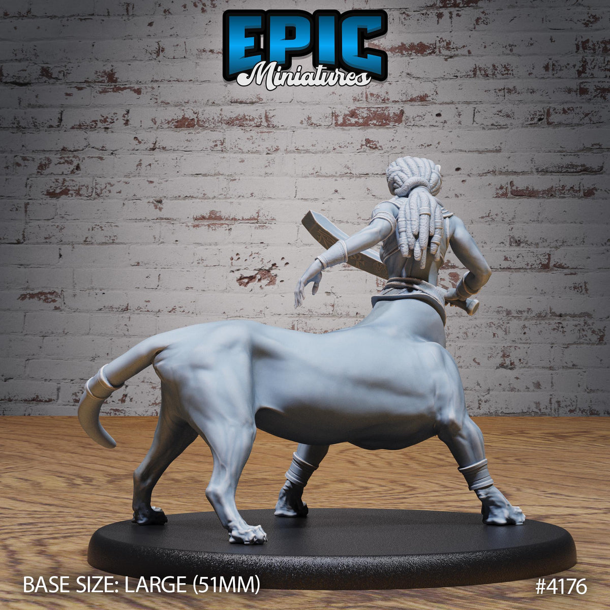 Lion Centaur Bastet Devotee Option #4176 back DND miniature Bone Dry Desert 16k resin