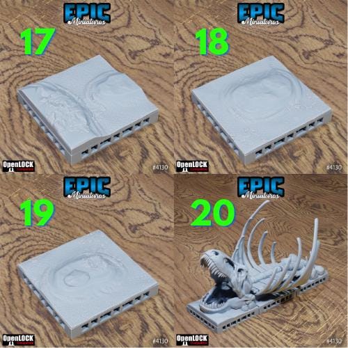 Modular Interlocking Terrain Tiles Set Tile 5 front DND miniature Bone Dry Desert 16k resin