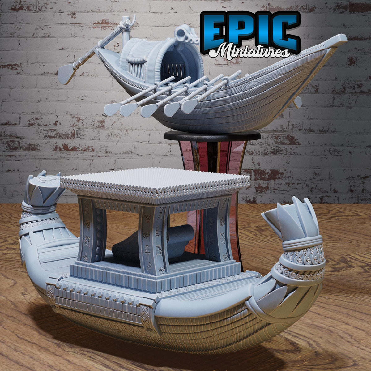 Ancient Egyptian Nile River Boat Set DND miniatures group photo Bone Dry Desert