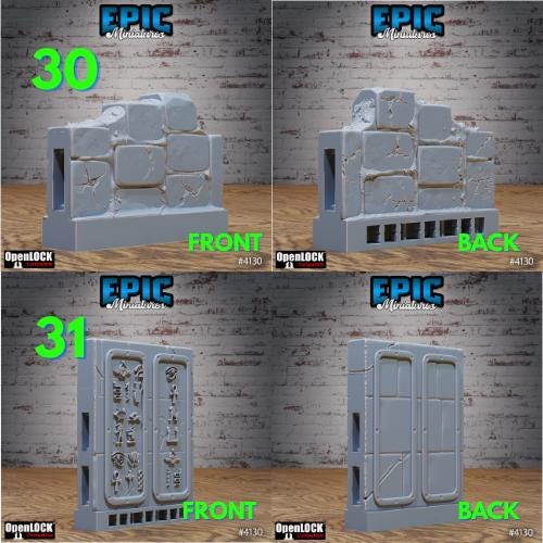 Modular Interlocking Terrain Tiles Set Tile 9 front DND miniature Bone Dry Desert 16k resin