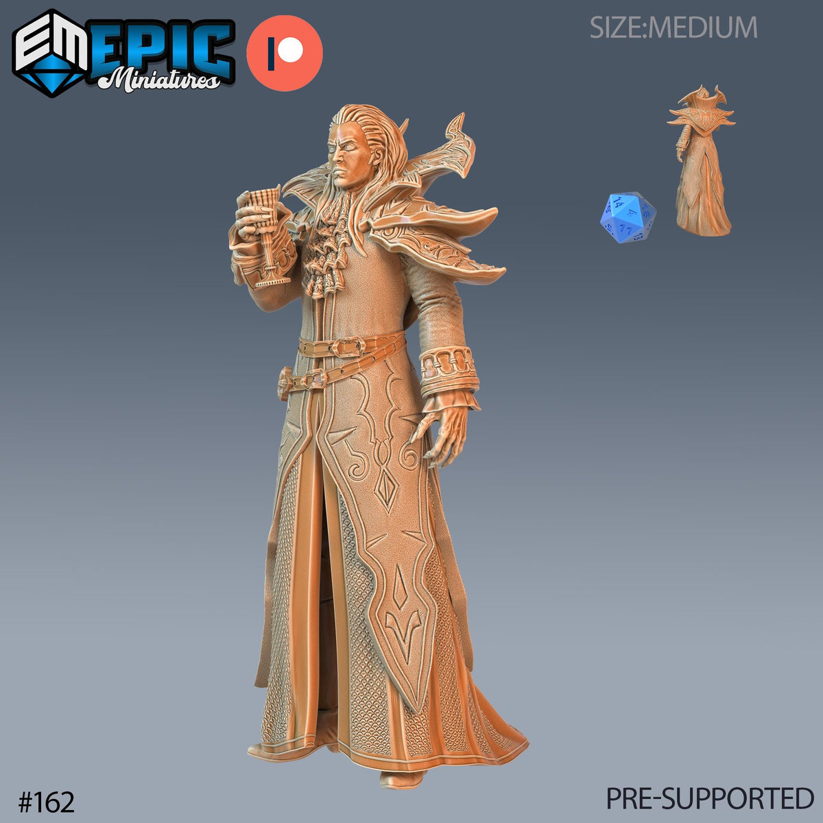Vampire Lord Option #162 front DND miniature Castle of Terror 16k resin