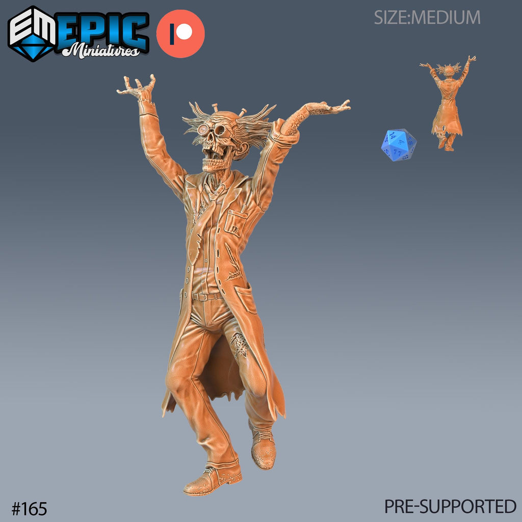 Dr. Zombiestein Option #165 front DND miniature Castle of Terror 16k resin