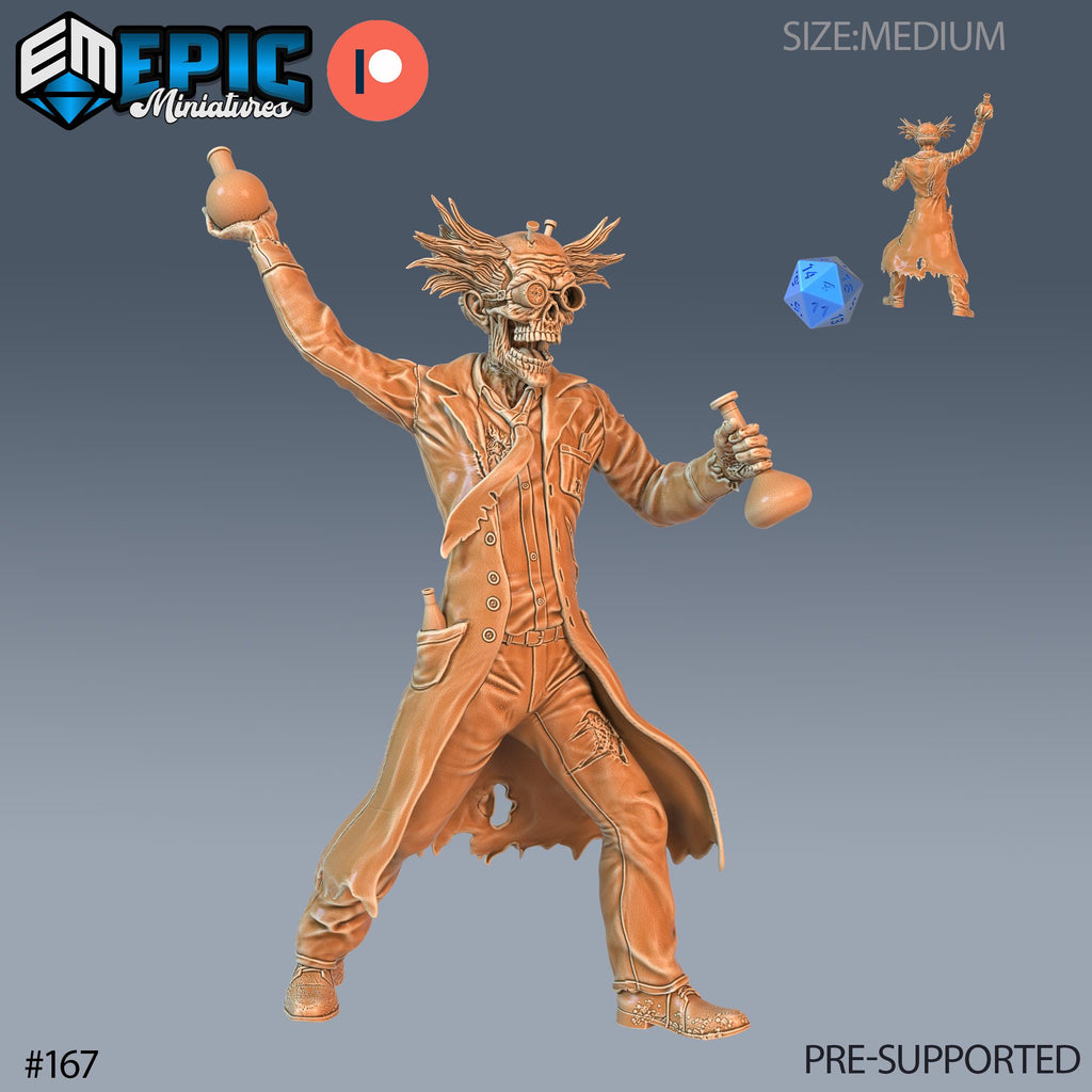 Dr. Zombiestein Option #167 front DND miniature Castle of Terror 16k resin