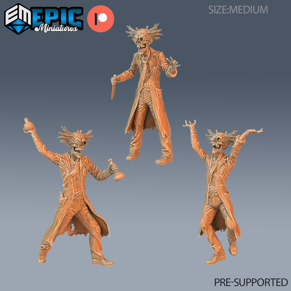 Dr. Zombiestein Set of 3 DND miniatures group photo Castle of Terror