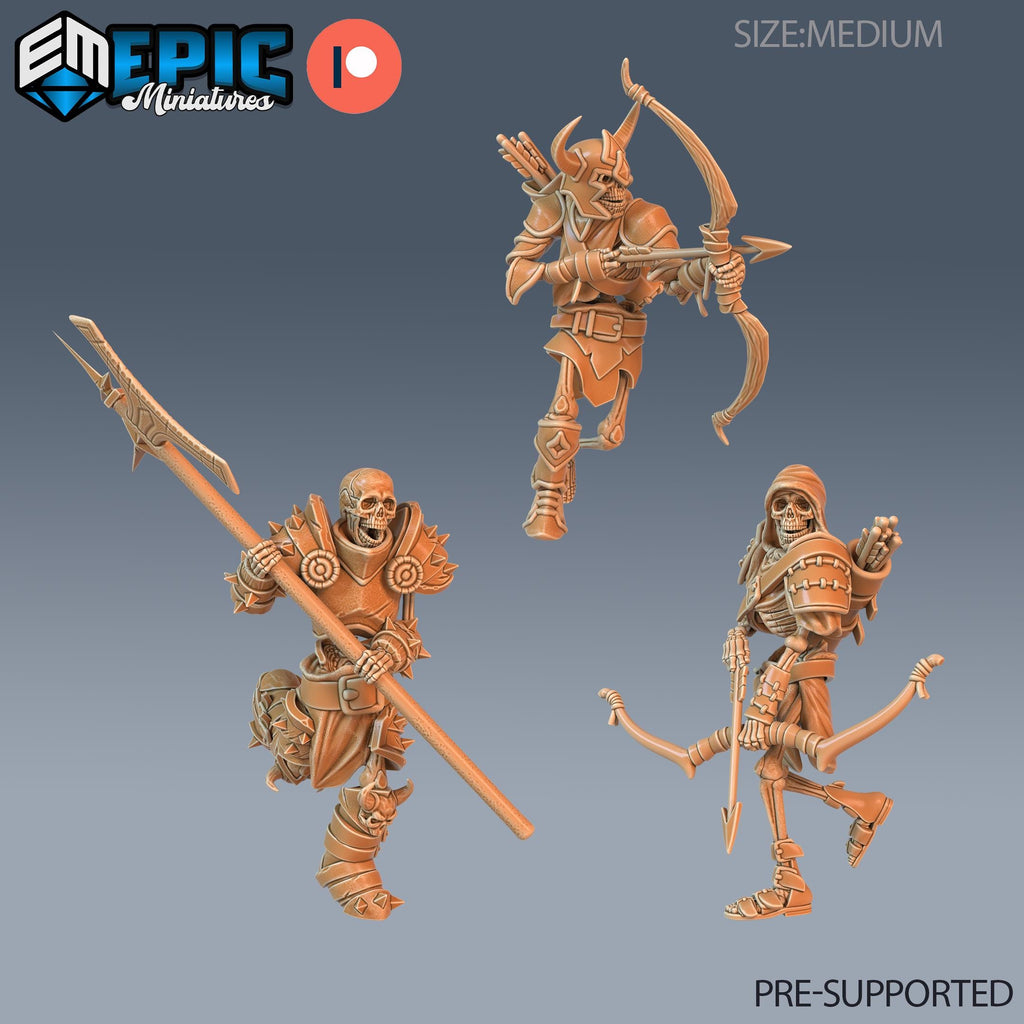 Skeleton Set of 3 DND miniatures group photo Castle of Terror