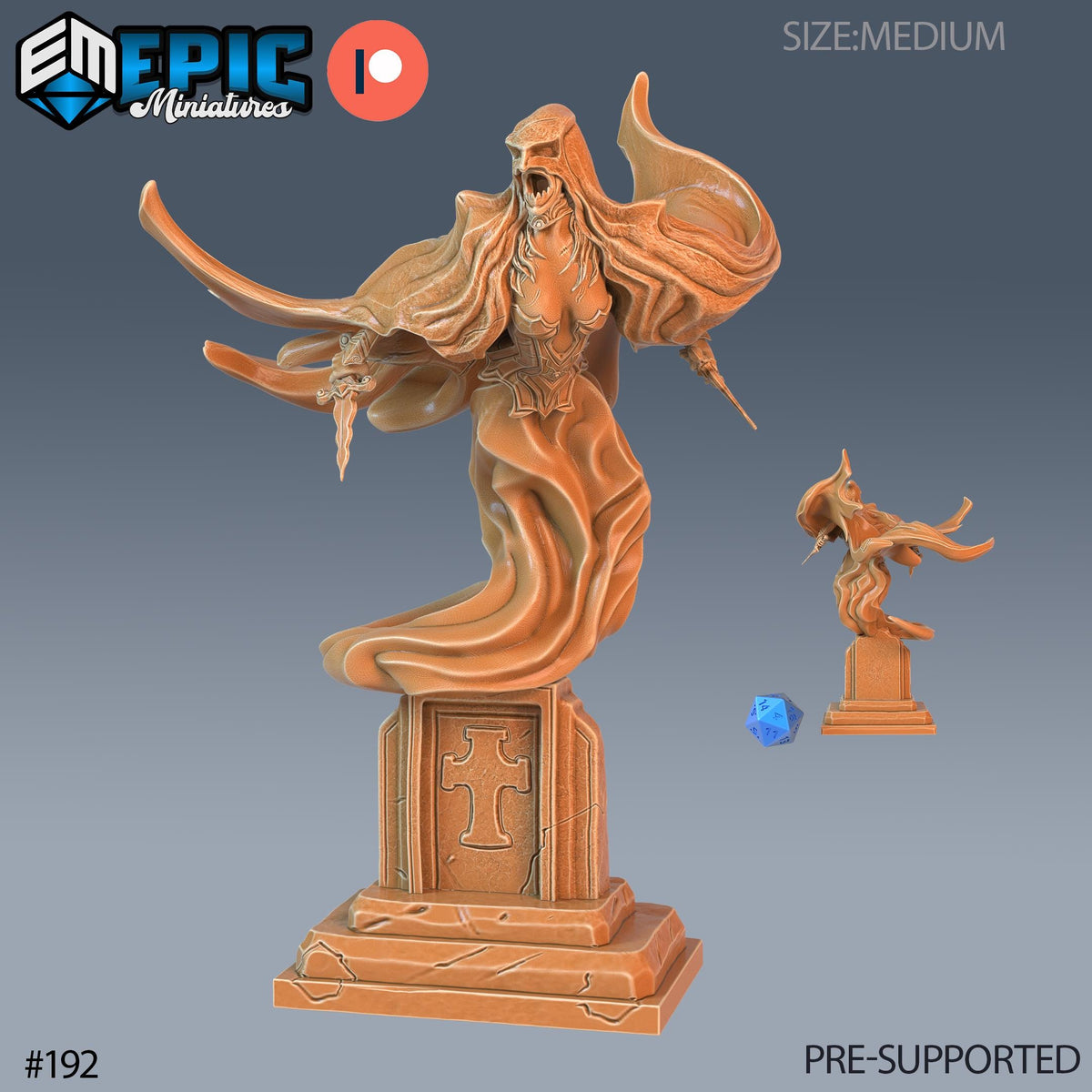 Specter Option #192 front DND miniature Castle of Terror 16k resin