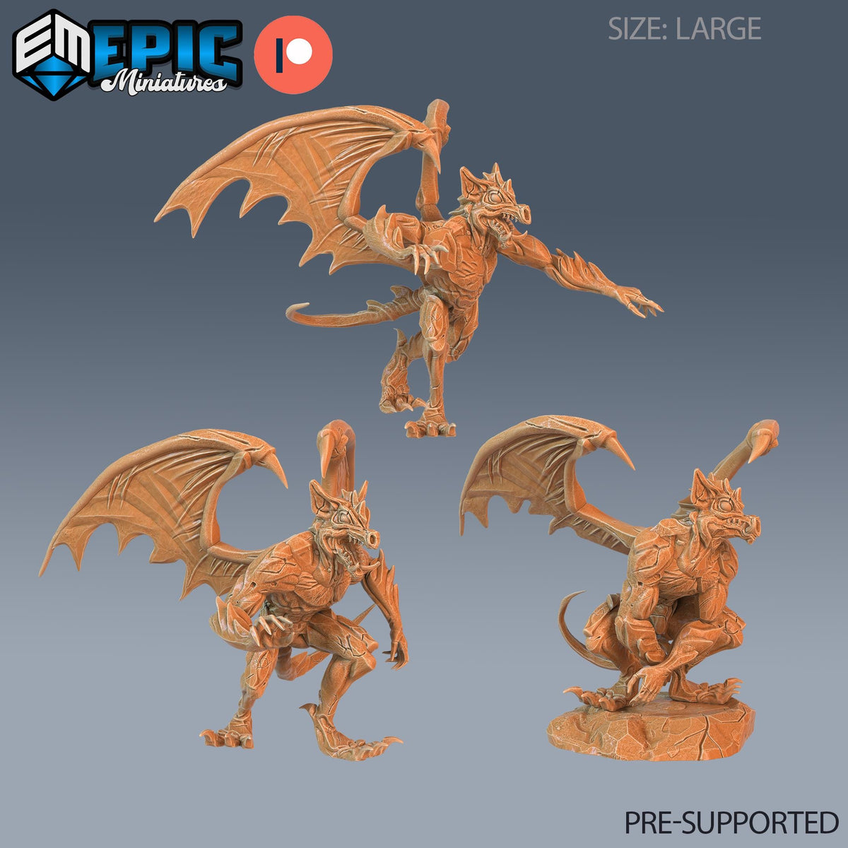 Gargoyle Set of 3 DND miniatures group photo Castle of Terror