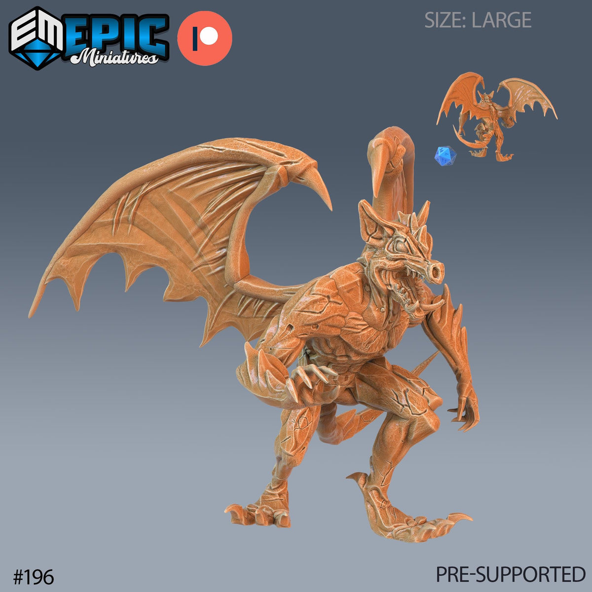 Gargoyle Option #196 front DND miniature Castle of Terror 16k resin