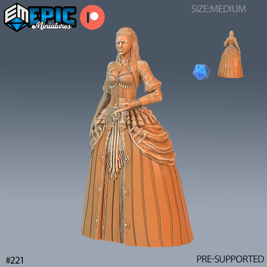 Vampire Lady Option #221 front DND miniature Castle of Terror 16k resin