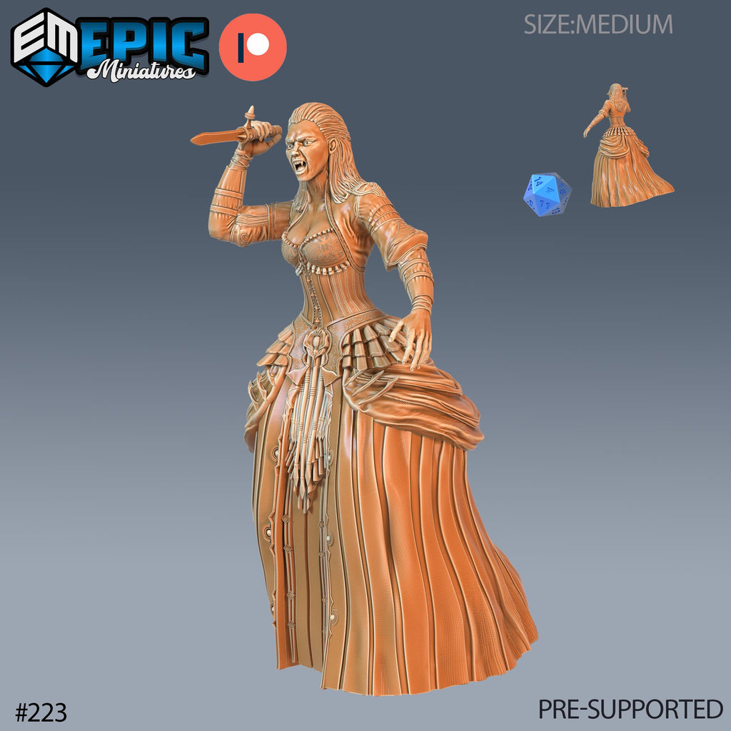 Vampire Lady Option #223 front DND miniature Castle of Terror 16k resin