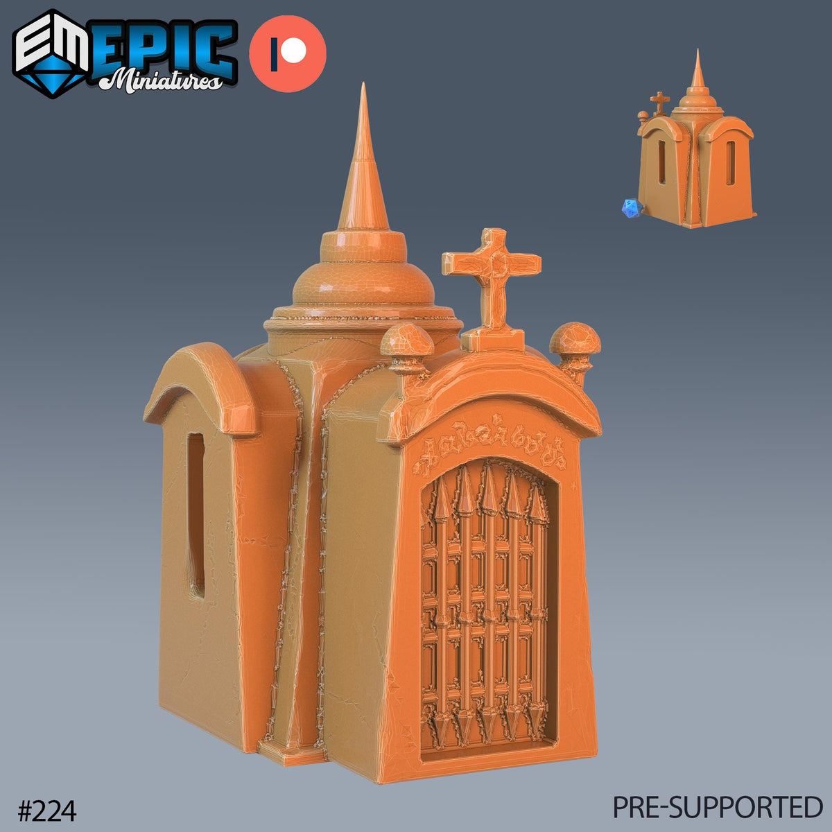 Graveyard Terrain Scatter Set Prop 3 front DND miniature Castle of Terror 16k resin