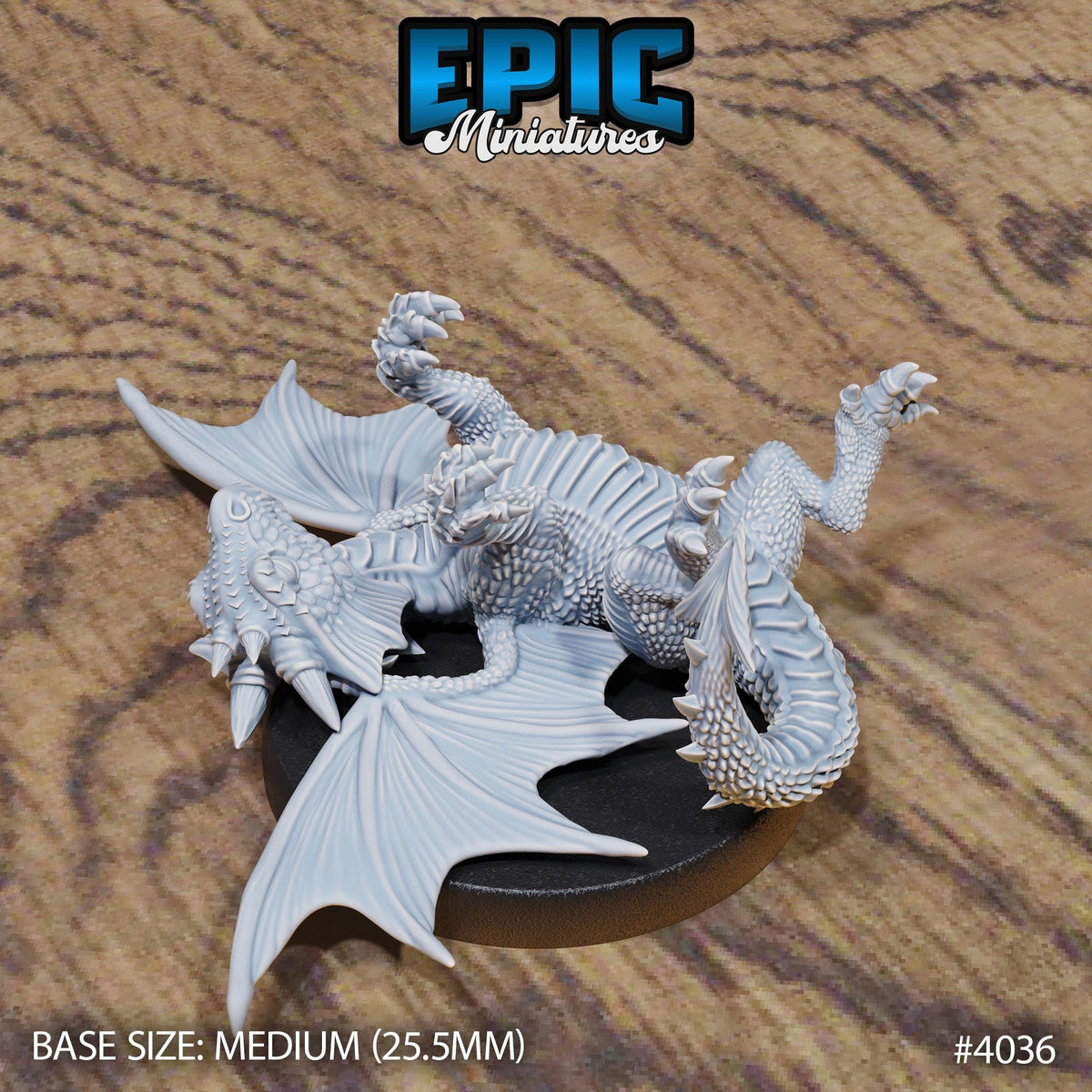 Red Dragon Wyrmling Option #4036 front DND miniature Elemental Lands 16k resin