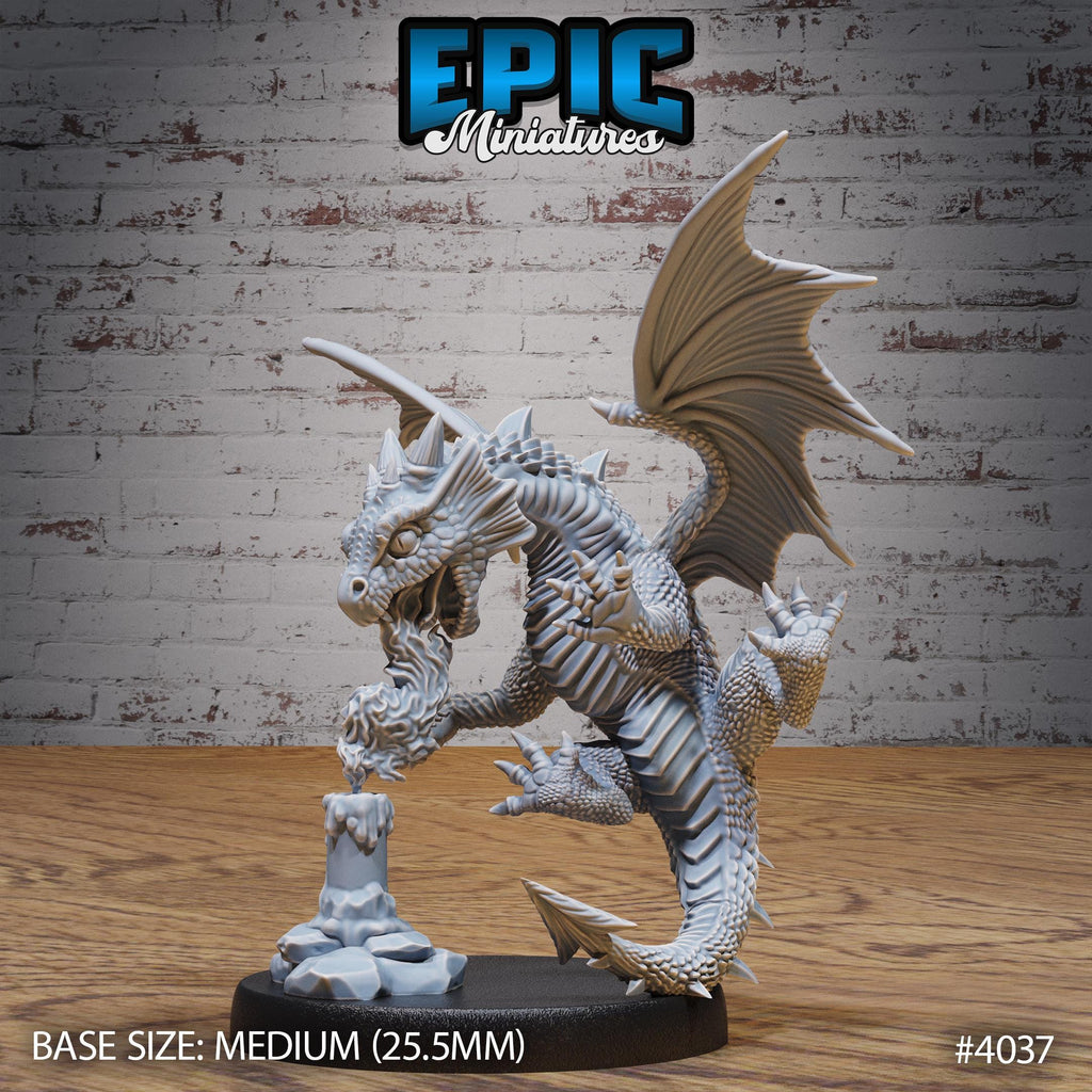 Red Dragon Wyrmling Option #4037 front DND miniature Elemental Lands 16k resin