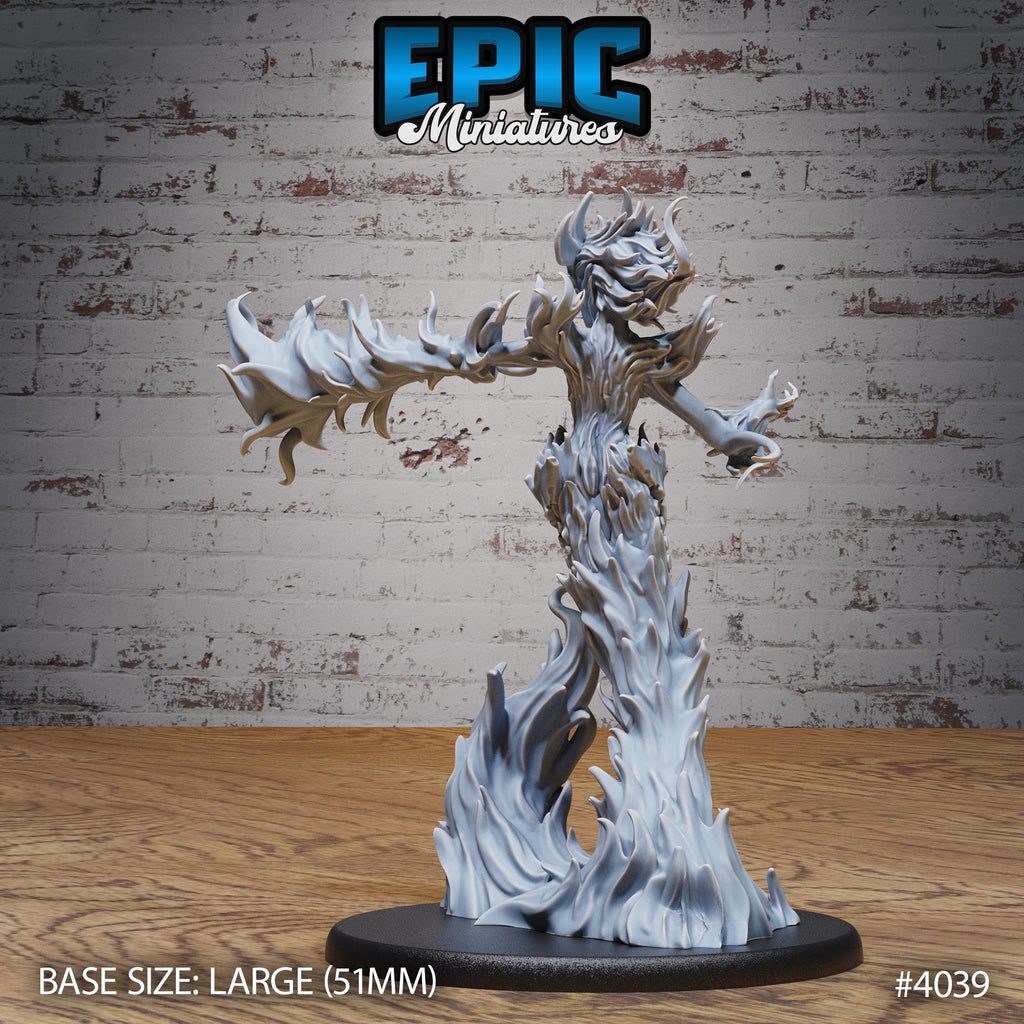 Fire Elemental Female Option #4039 back DND miniature Elemental Lands 16k resin