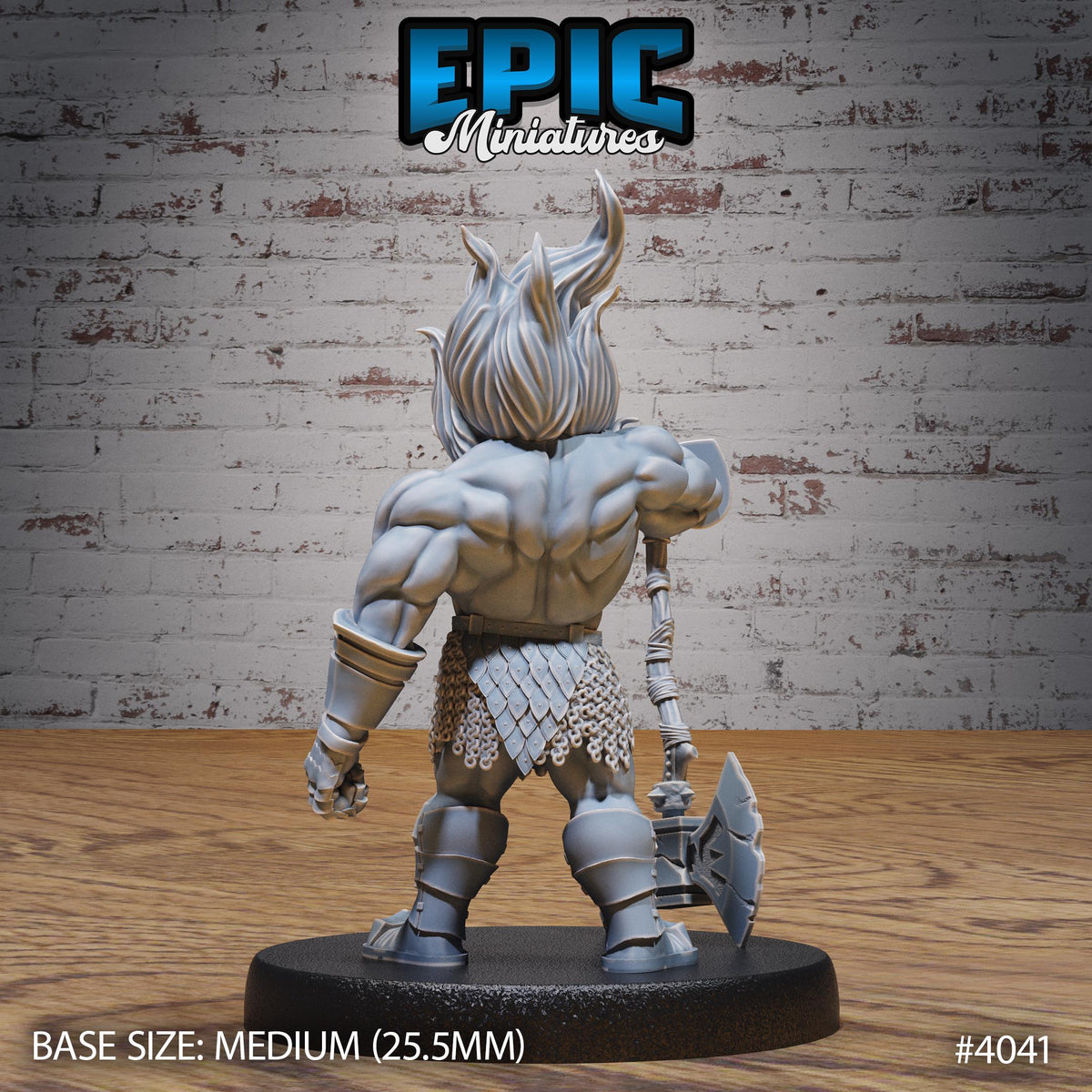 Fire Dwarf Option #4041 back DND miniature Elemental Lands 16k resin