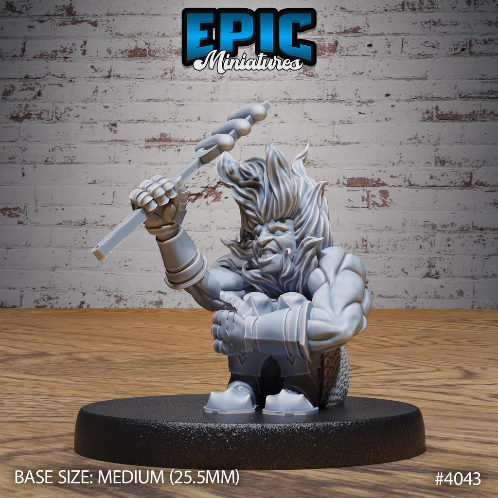 Fire Dwarf Option #4043 front DND miniature Elemental Lands 16k resin