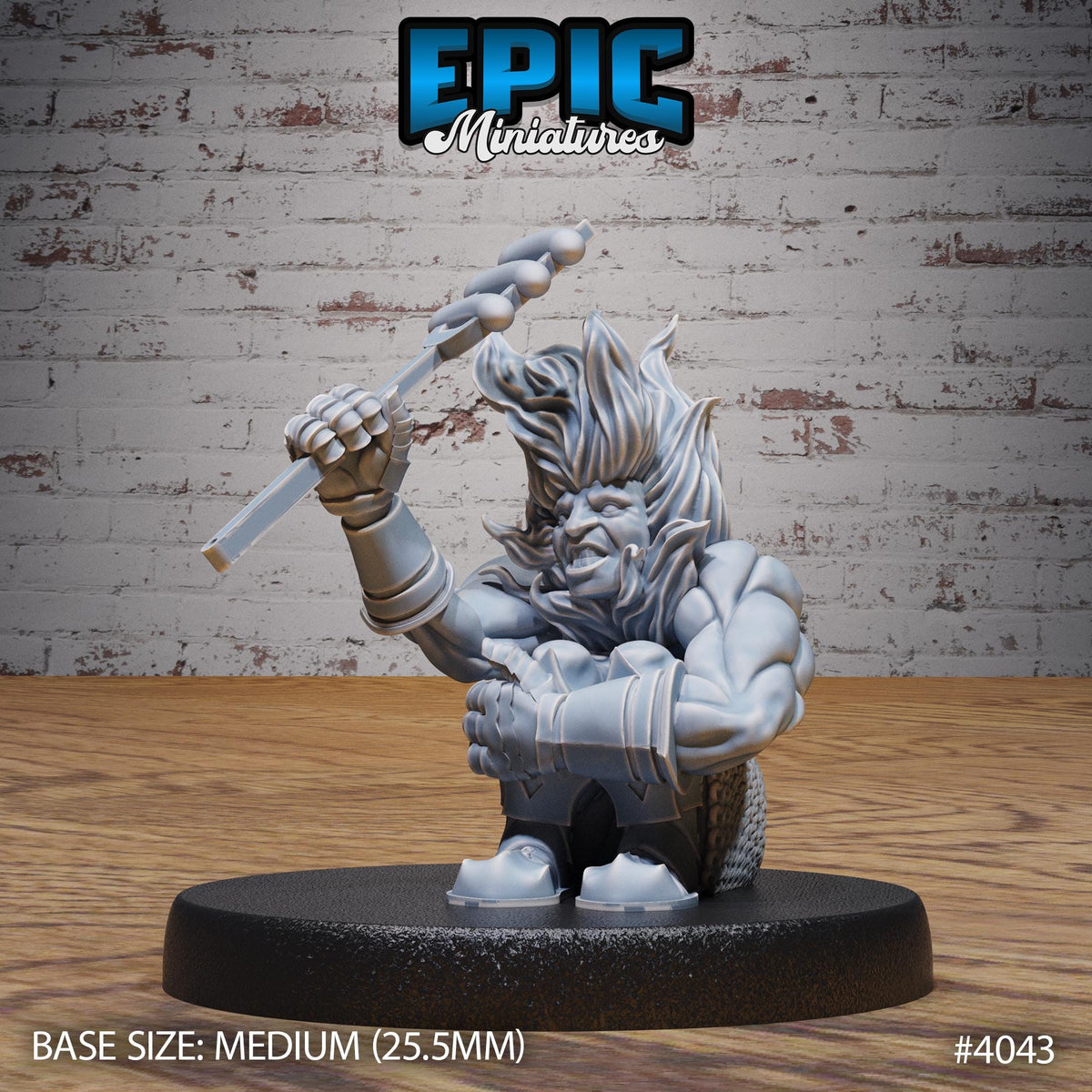 Fire Dwarf Option #4043 front DND miniature Elemental Lands 16k resin