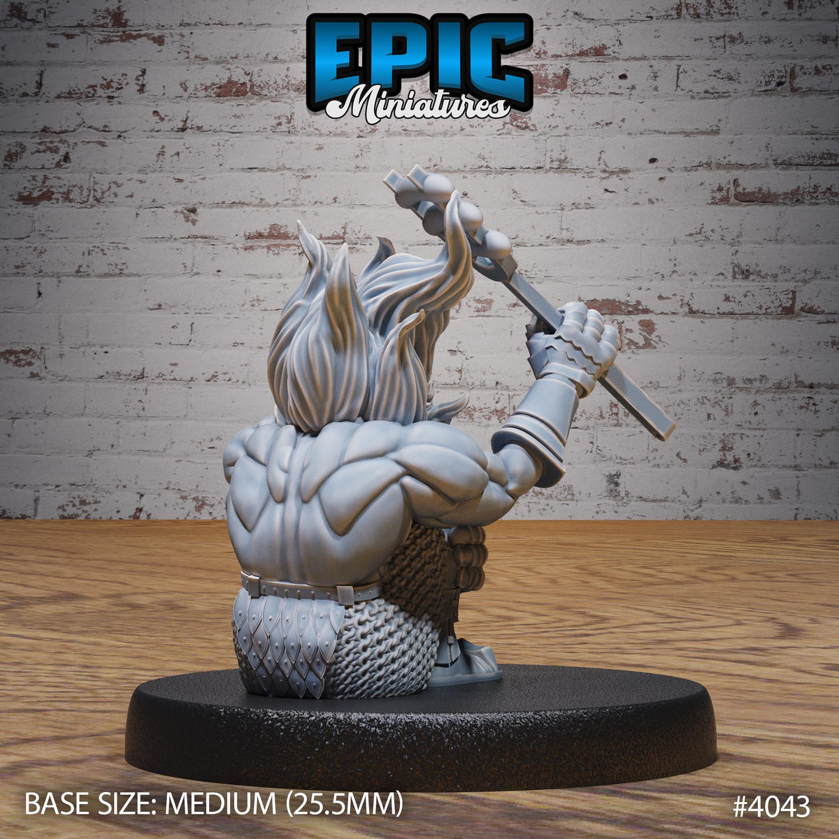 Fire Dwarf Option #4043 back DND miniature Elemental Lands 16k resin