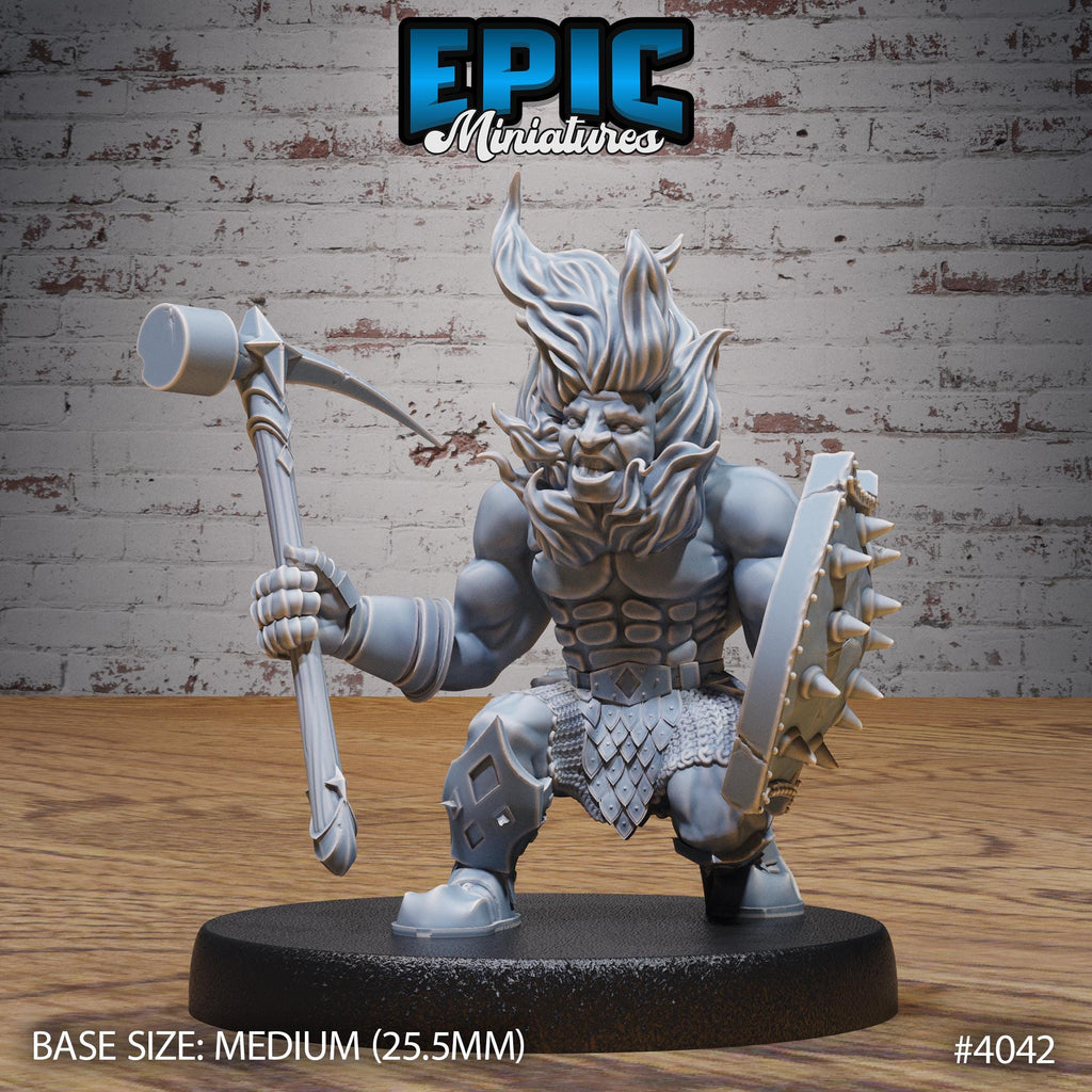 Fire Dwarf Option #4042 front DND miniature Elemental Lands 16k resin