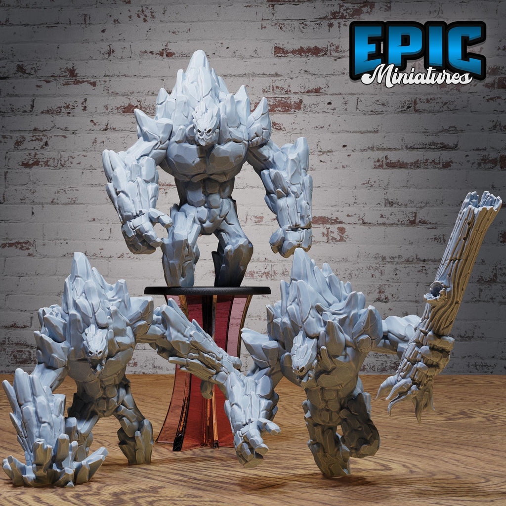 Elemental Earth Set of 3 DND miniatures group photo Elemental Lands