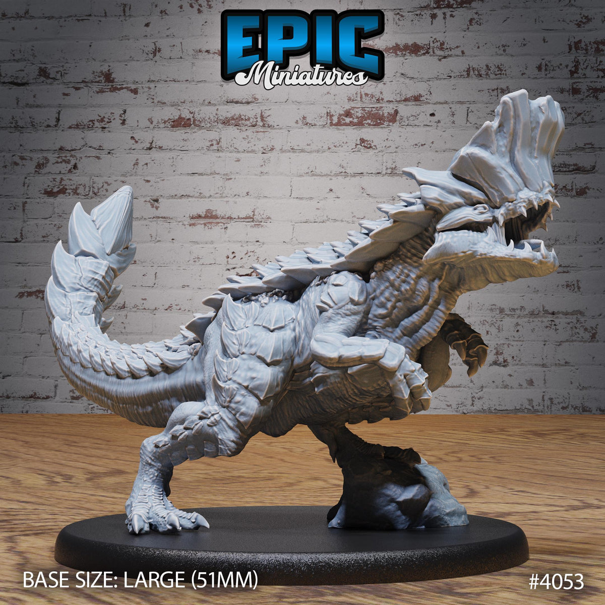 Rockhead Dinosaur Option #4053 front DND miniature Elemental Lands 16k resin