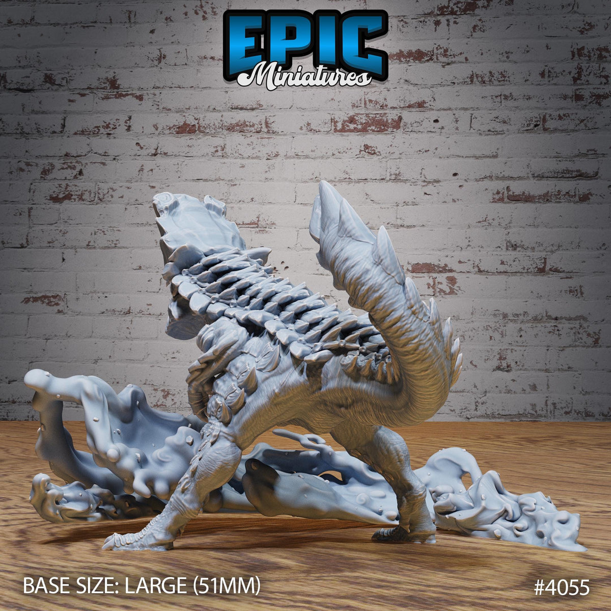 Rockhead Dinosaur Option #4055 back DND miniature Elemental Lands 16k resin