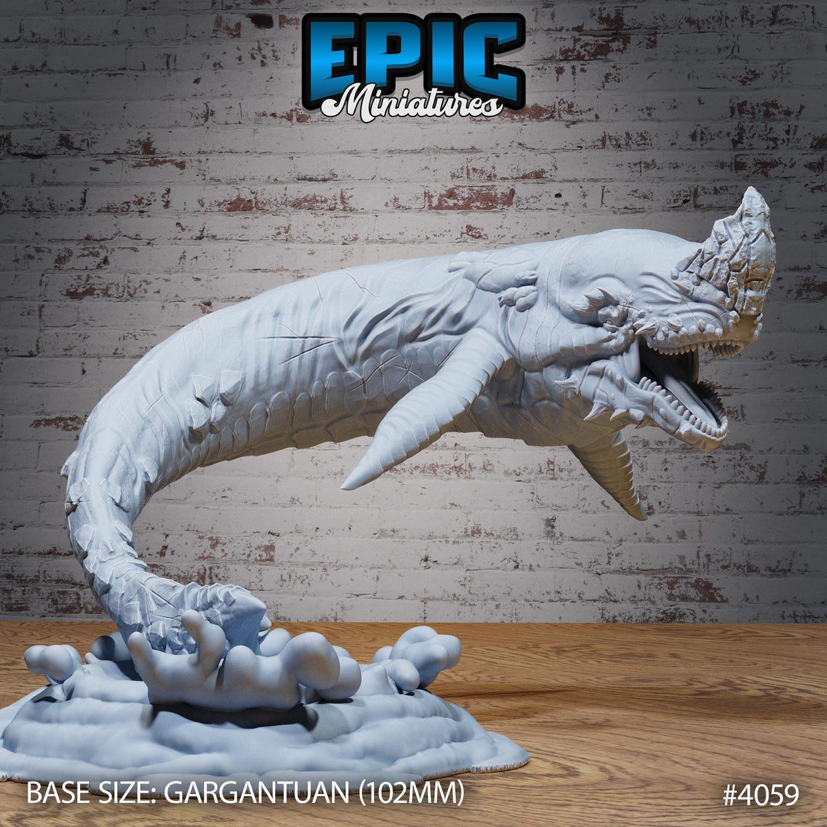 Lava Whale Option #4059 front DND miniature Elemental Lands 16k resin