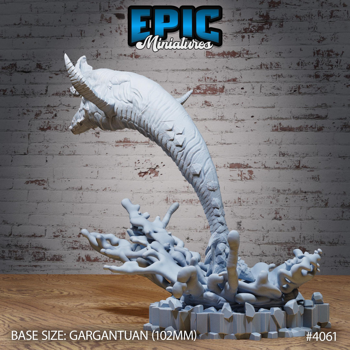 Lava Whale Option #4061 back DND miniature Elemental Lands 16k resin