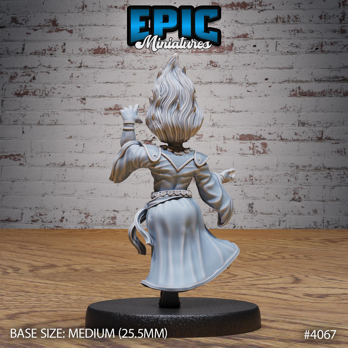 Dwarf Wind Mage Female Option #4067 back DND miniature Elemental Lands 16k resin