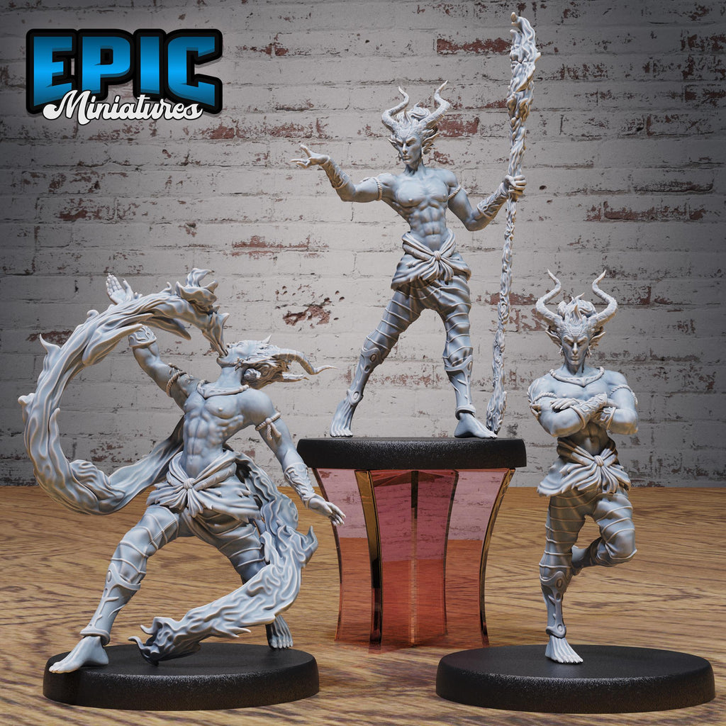 Young Efreeti Set of 3 DND miniatures group photo Elemental Lands