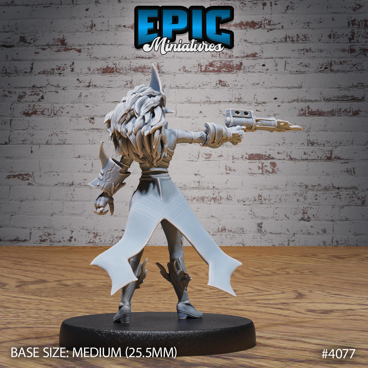 Fire Genasi Female Option #4077 (2) back DND miniature Elemental Lands 16k resin