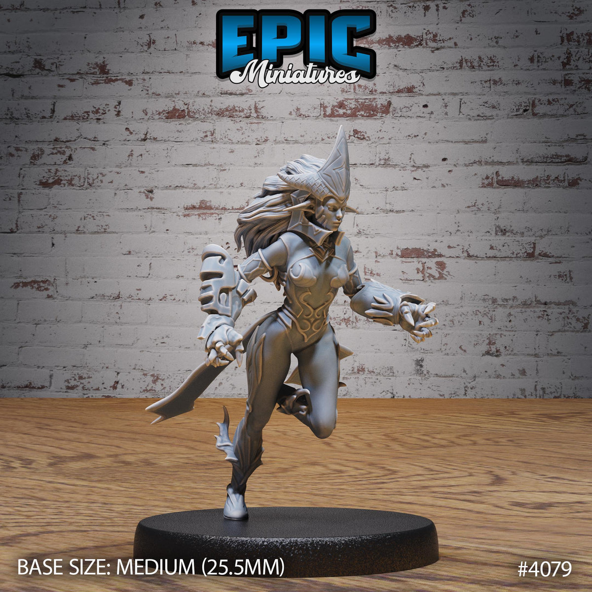 Fire Genasi Female Option #4079 front DND miniature Elemental Lands 16k resin