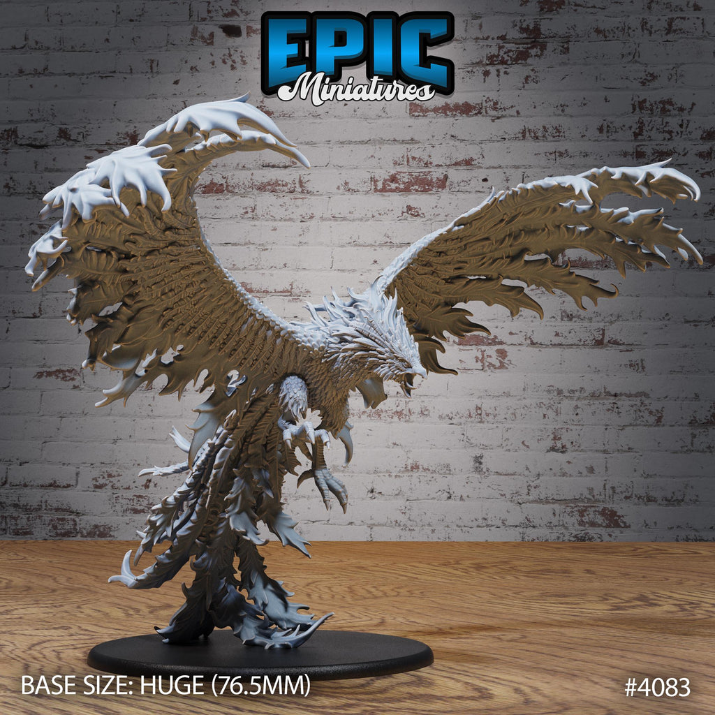 Primordial Phoenix Option #4083 front DND miniature Elemental Lands 16k resin