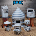Carnival Shops Scatter Terrain Set DND miniatures group photo Nightsky Carnival