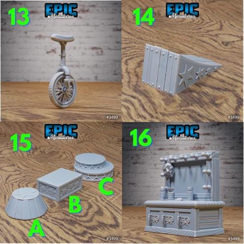 Carnival Scatter Terrain Set Option #13499 (3) front DND miniature Nightsky Carnival 16k resin