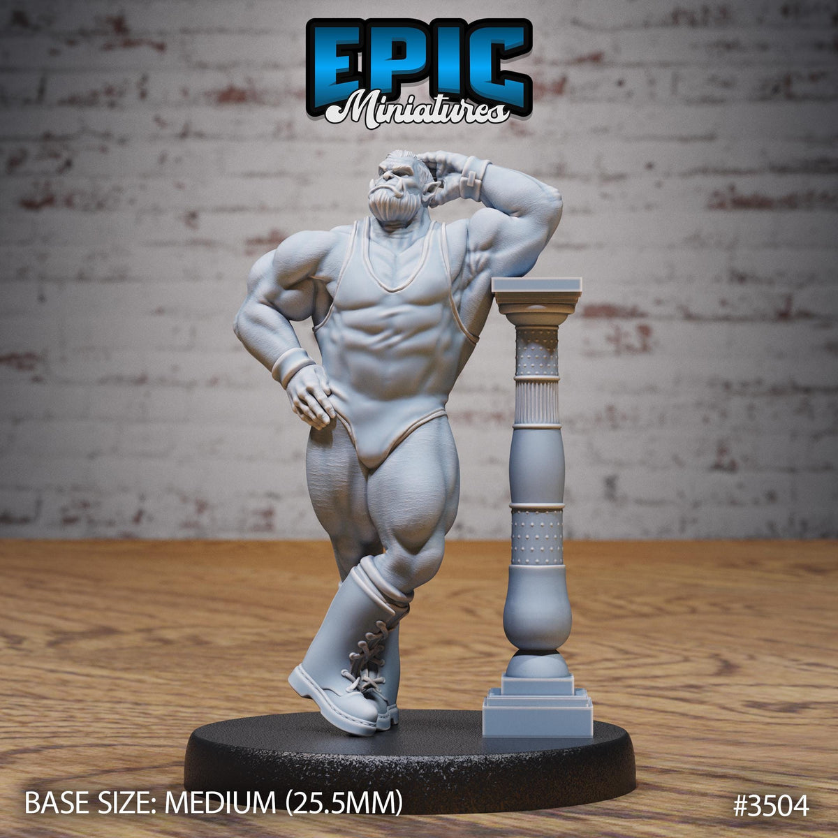 Orc Strongman Option #3504 front DND miniature Nightsky Carnival 16k resin