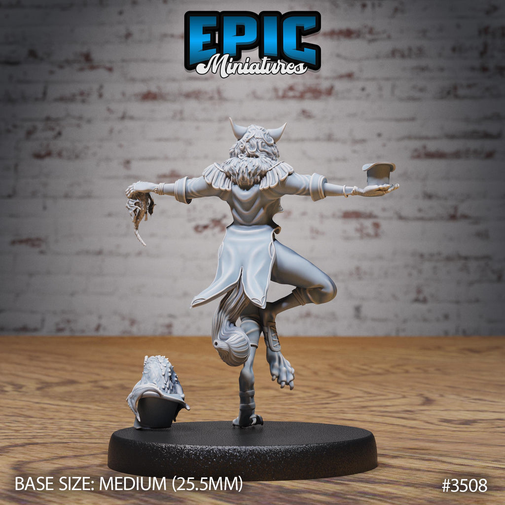 Cat Folk Magician Option #3508 back DND miniature Nightsky Carnival 16k resin