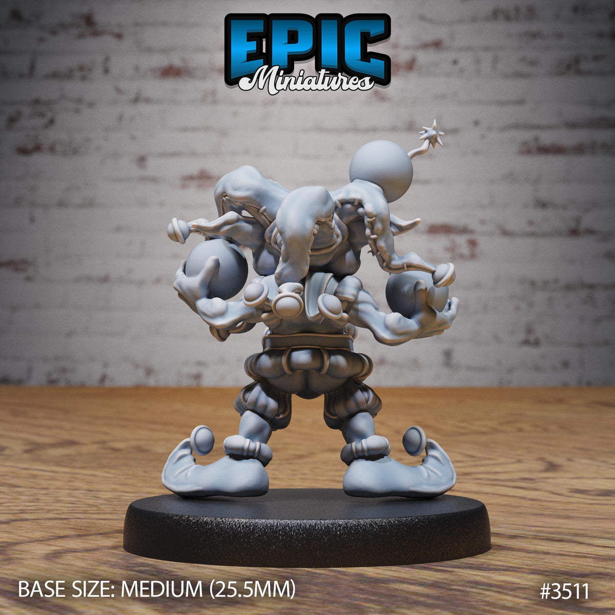 Goblin Clown Option #3511 back DND miniature Nightsky Carnival 16k resin