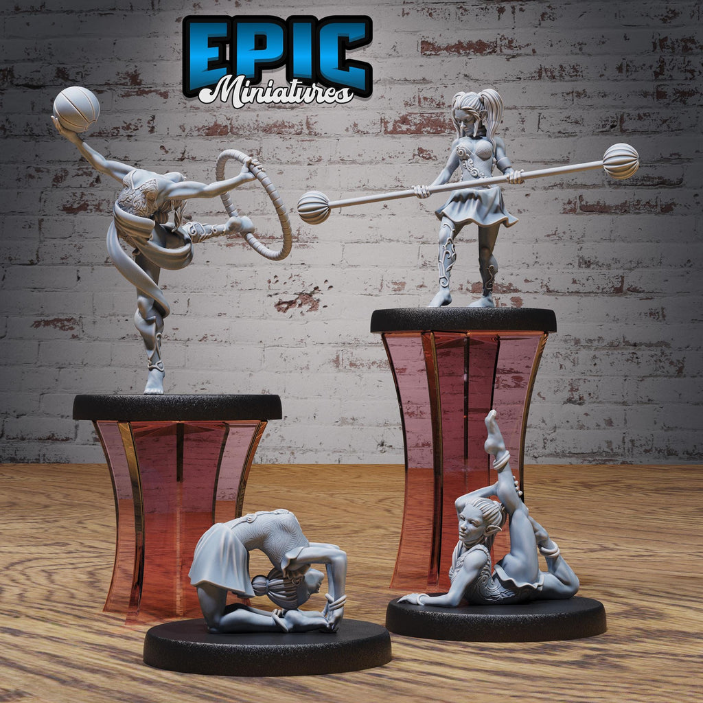 Acrobat Elf Set of 4 DND miniatures group photo Nightsky Carnival