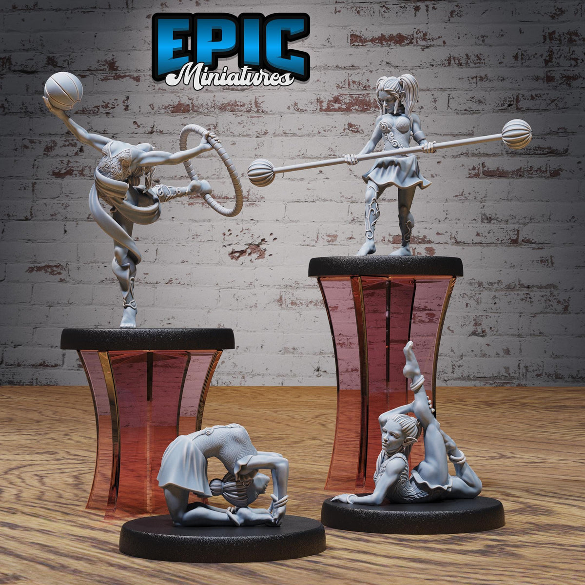 Acrobat Elf Set of 4 DND miniatures group photo Nightsky Carnival