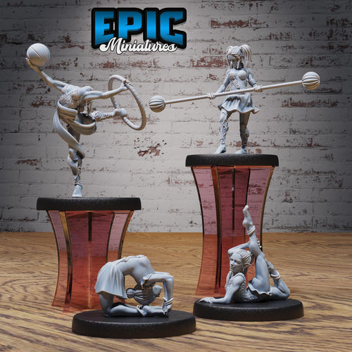 Acrobat Elf Set of 4 DND miniatures group photo Nightsky Carnival
