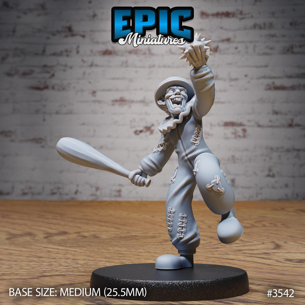 Horror Clown Option #3542 front DND miniature Nightsky Carnival 16k resin