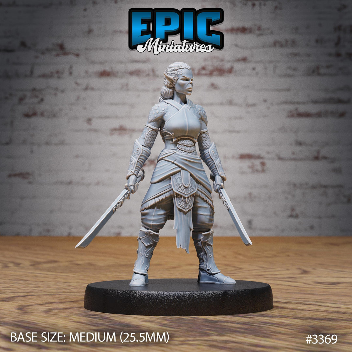 Female Slave Rebel Option #3369 front DND miniature Planar Adventure 16k resin