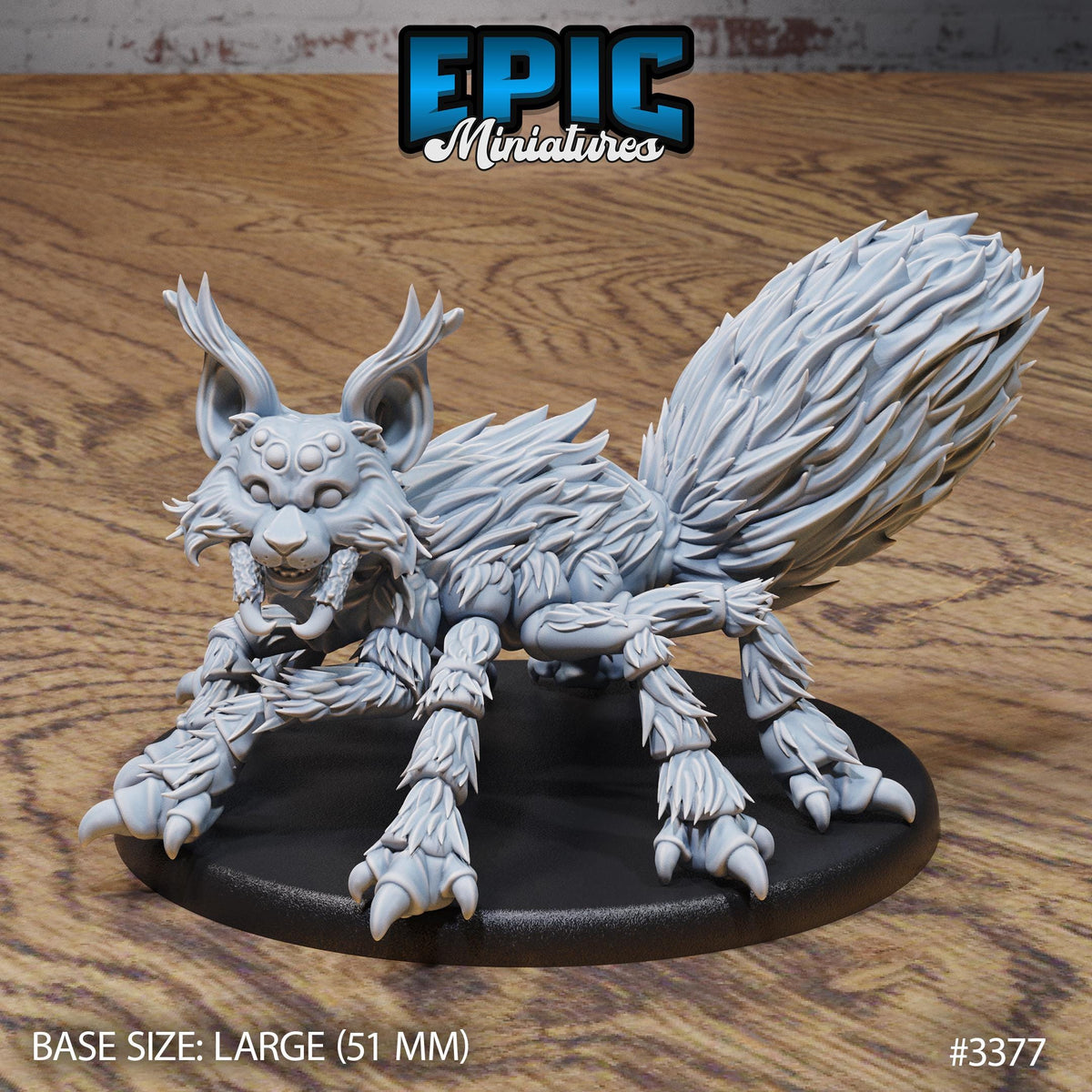 Fluffy Cat Spider Option #3377 front DND miniature Planar Adventure 16k resin