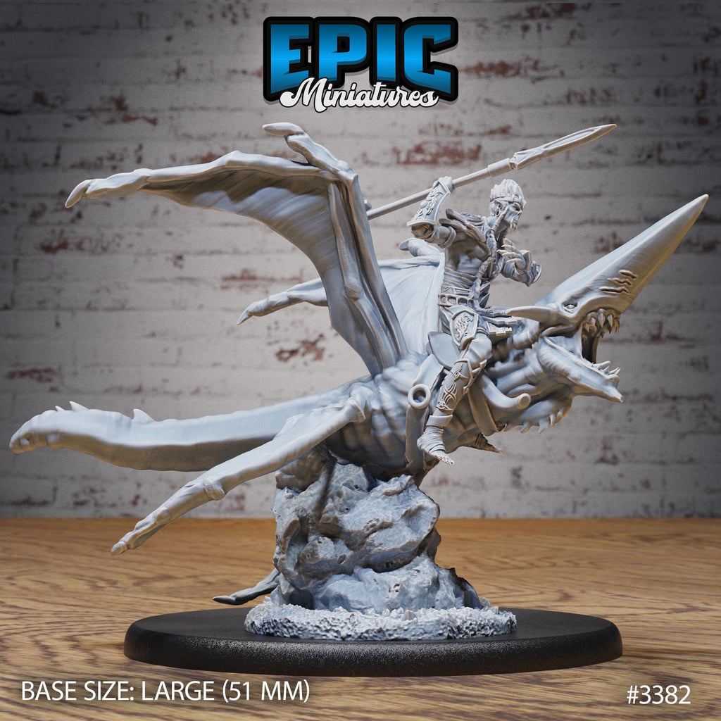 Slave Lance Rider Star Shark Set of 3 DND Mini Planar Adventure Collection Dungeons and Dragons TTRPG Baldur’s Gate Spelljammer Planescape Option #3382 front DND miniature  16k resin