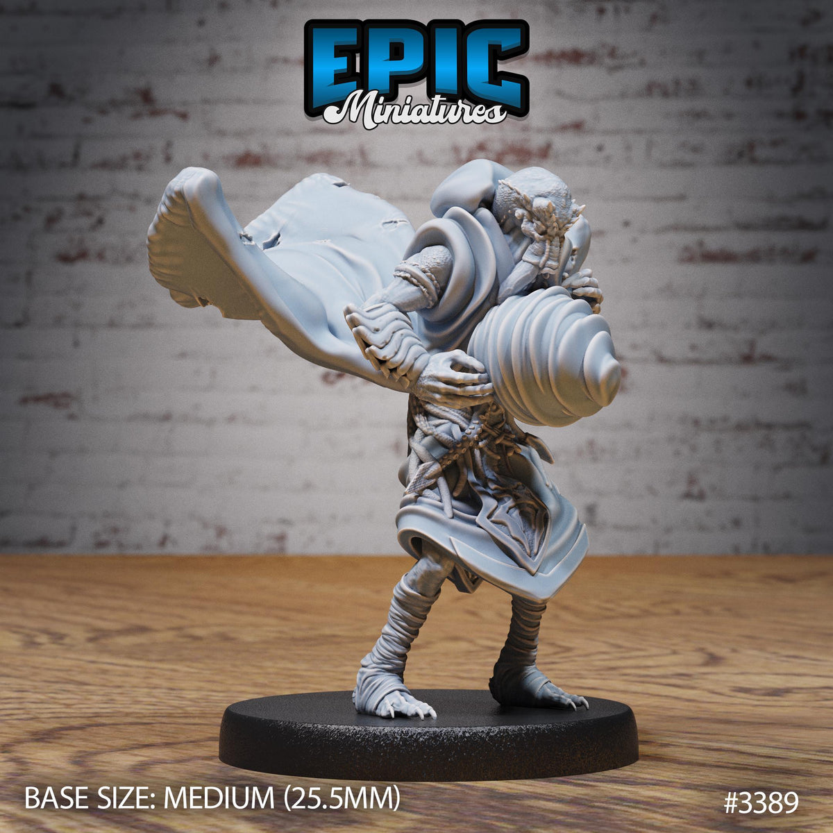 Mind Eater Cult Mage Option #3389 front DND miniature Planar Adventure 16k resin