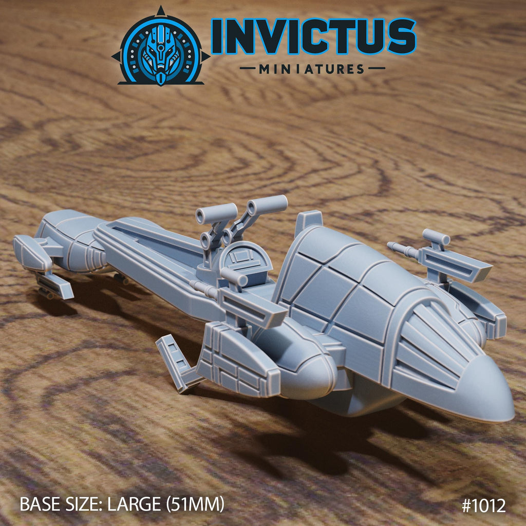 Hover Speeder 8 inch length front DND miniature Shadows of the Threat 16k resin