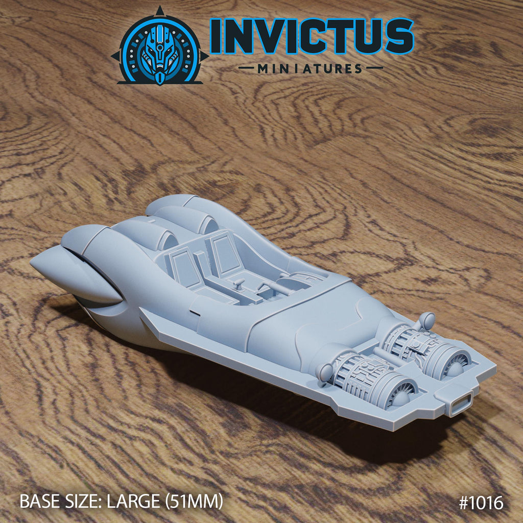 Antigrav Car DND Miniature Shadows of the Threat Collection Dungeons and Dragons-TTRPG Mini Space Wars Star Adventure Starfinder Spelljammer 6 inch length front DND miniature  16k resin