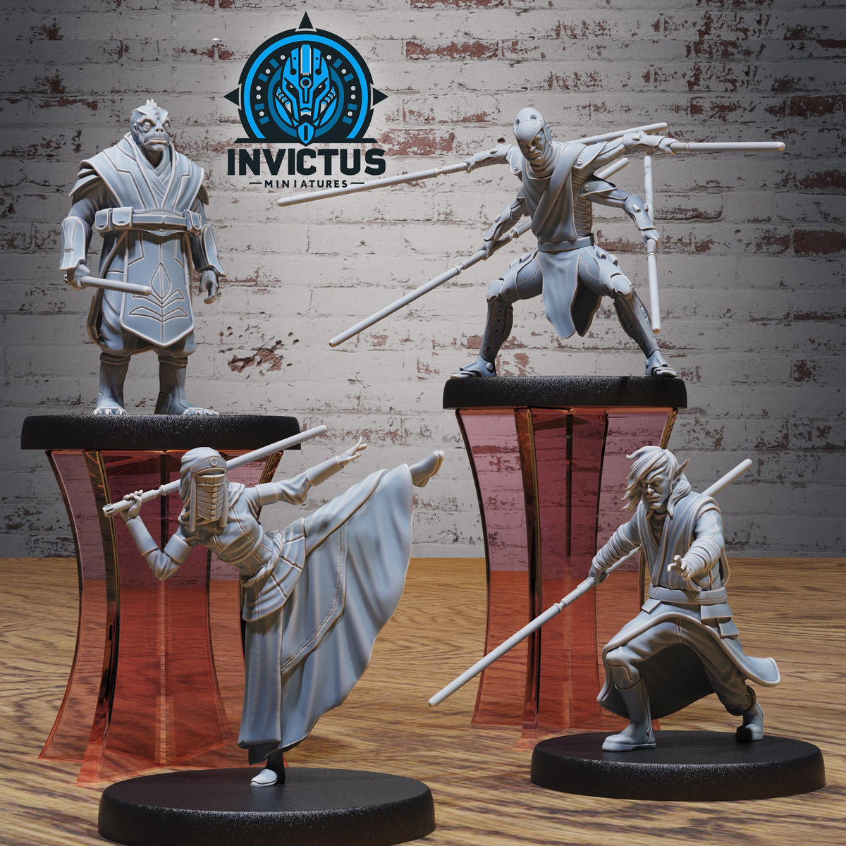 Starward Set of 4 DND miniatures group photo Borderworld Wardens
