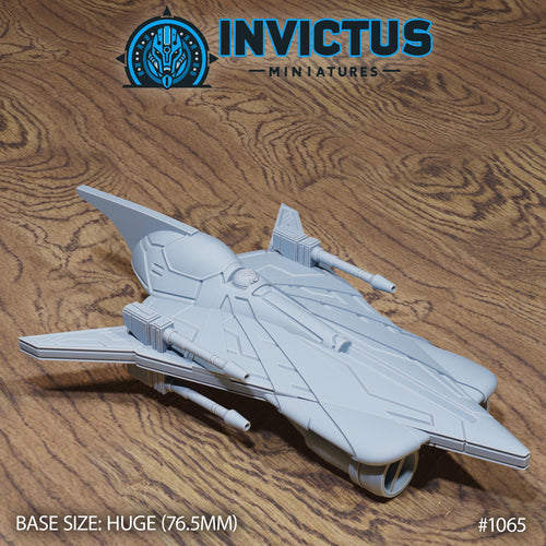 Angel Scout Spaceship DND Miniature Forgotten Frontier Collection Dungeons and Dragons-TTRPG Mini Space Wars Star Starfinder Spelljammer 4 inch length front DND miniature  16k resin